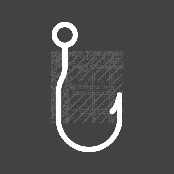 600x600 Fishing Hook Line Inverted Icon
