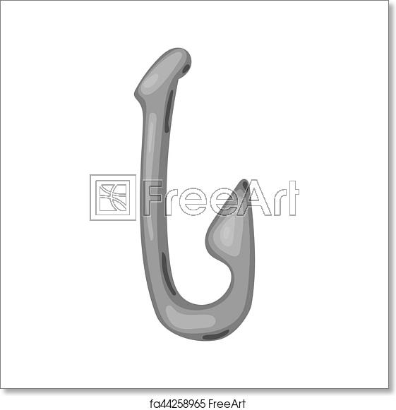 561x581 Free Art Print Of Bone Fish Hook Icon In Cartoon Style Isolated