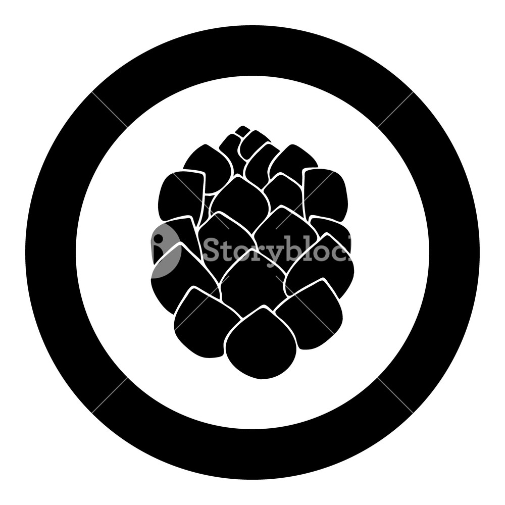 1000x1000 Hop Icon Black Color In Circle Vector Illustration Royalty Free