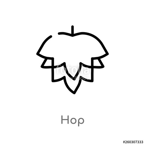 500x500 Outline Hop Vector Icon Isolated Black Simple Line Element