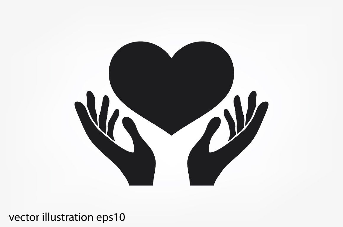 1160x770 Heart In The Hands Vector Icon