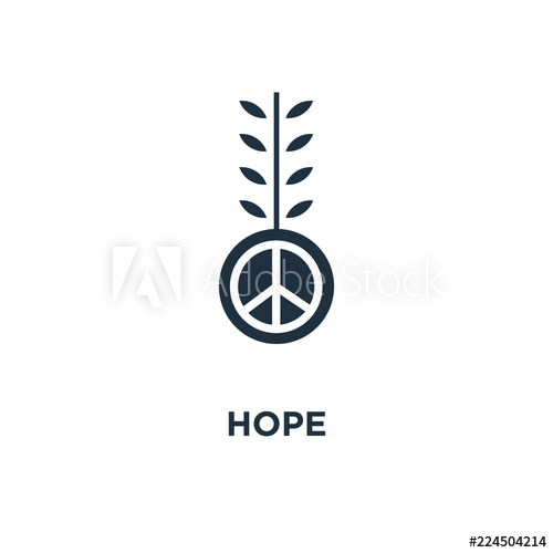 500x500 Hope Icon Black Filled Vector Illustration Hope Symbol On White