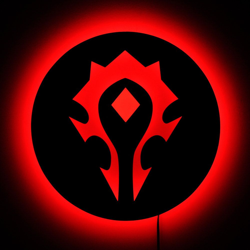 1000x1000 Wow Horde Logo Wall Lamp