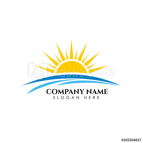 500x500 Sunrise Sunshine Logo Template Vector Illustration Icon Logo