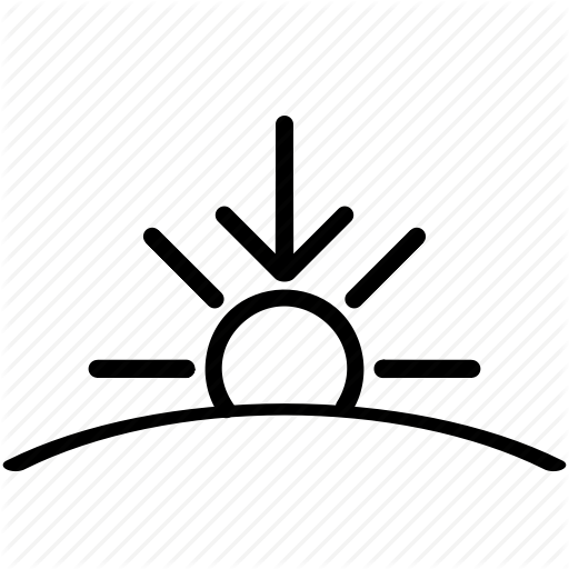 512x512 Down, Download, Horizon, Sun, Sunset Icon