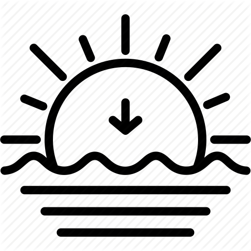 512x512 Down, Evening, Horizon, Sun, Sunset Icon