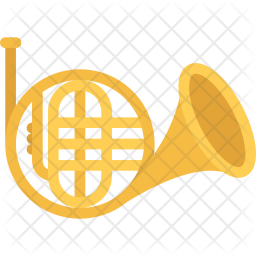 256x256 French Horn Icon Of Flat Style