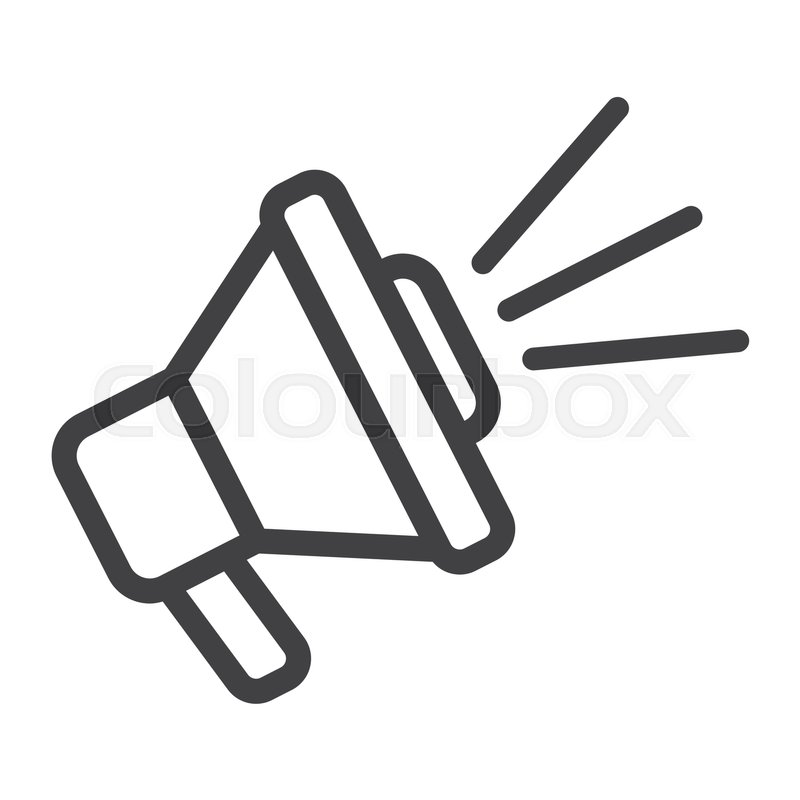 800x800 Loudspeaker Line Icon, Megaphone And Stock Vector Colourbox