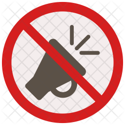 256x256 No Horn Icon Of Flat Style