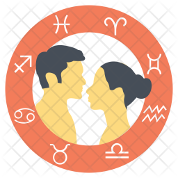 256x256 Love Horoscope Icon Of Flat Style