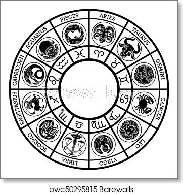 362x382 Star Signs Astrology Zodiac Horoscope Icon Set, Art Print
