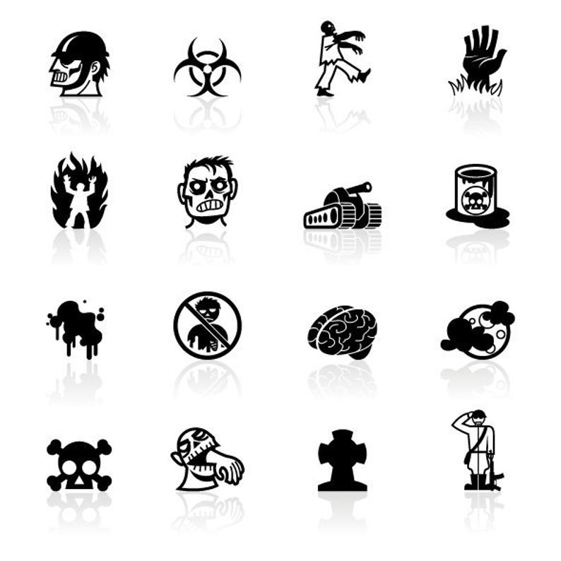794x794 Zombie Icons Halloween Horror Icon Design Icon Set Etsy