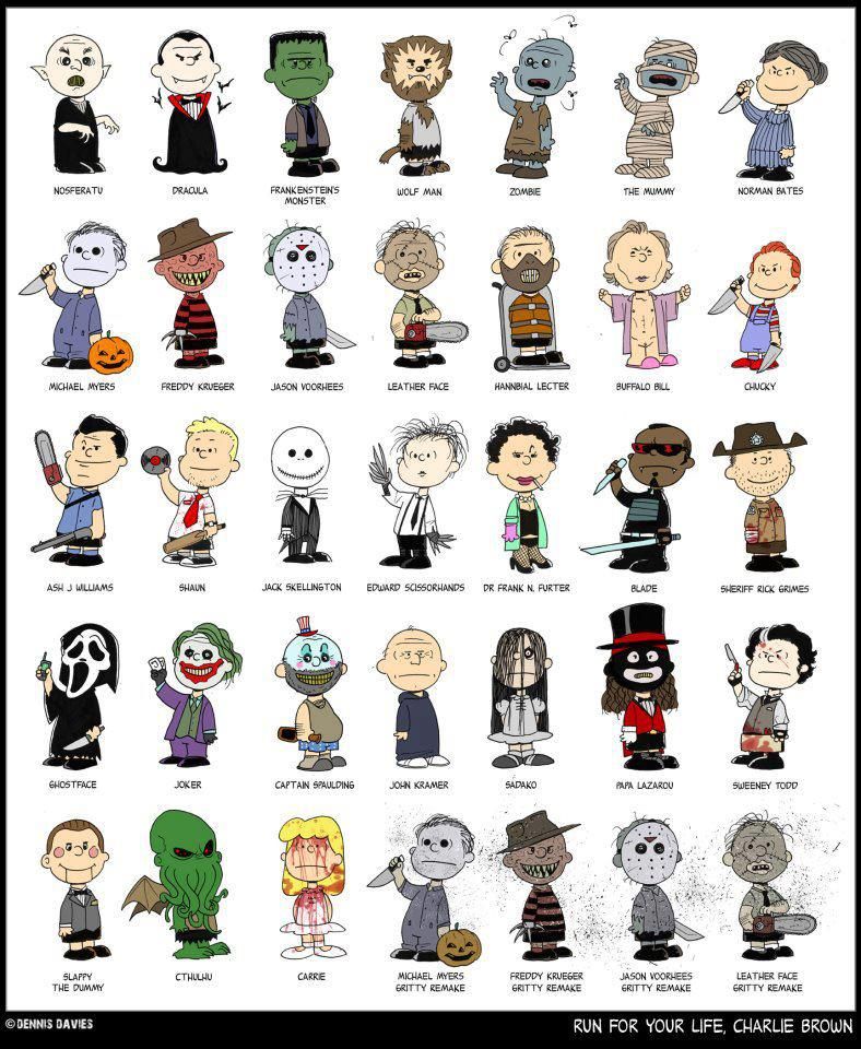 788x960 Peanuts Horror Movie Icon Tribute Art