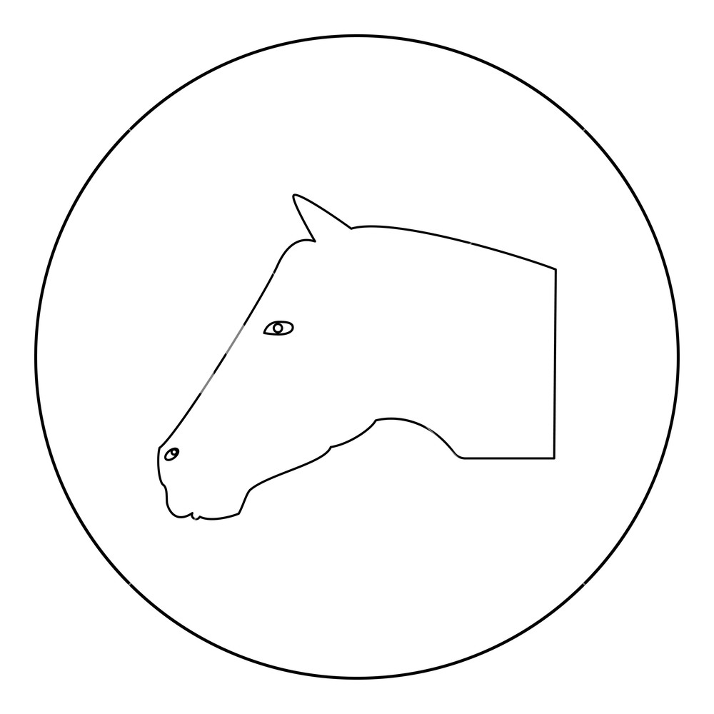 1000x1000 Horse Head Icon Black Color In Circle Vector Illustration Royalty