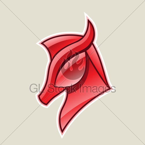 500x500 Red Glossy Horse Head Icon Vector Illustration Gl Stock Images