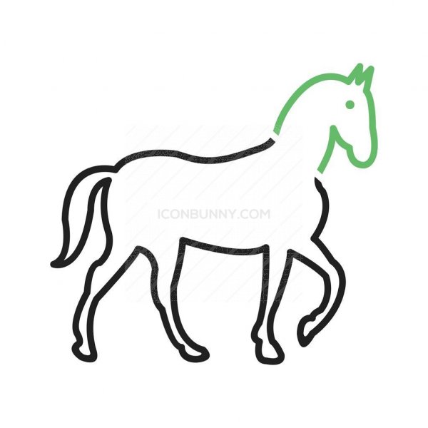 600x600 Horse Line Green Black Icon