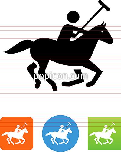 400x502 Polo Player On A Horse Icon