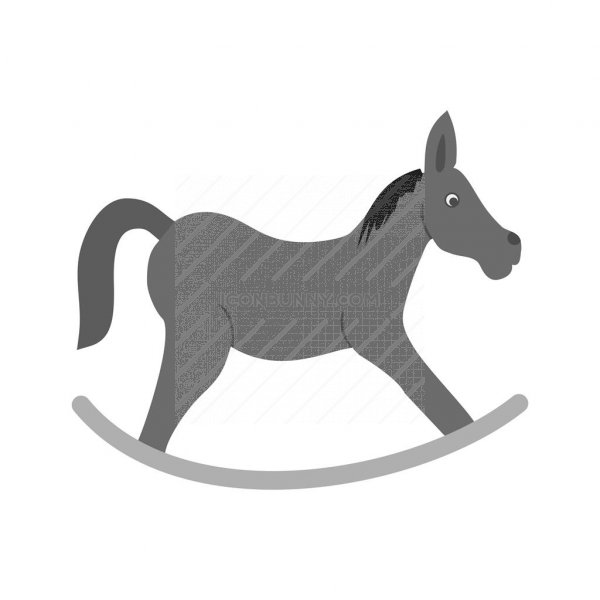 600x600 Rocking Horse Greyscale Icon