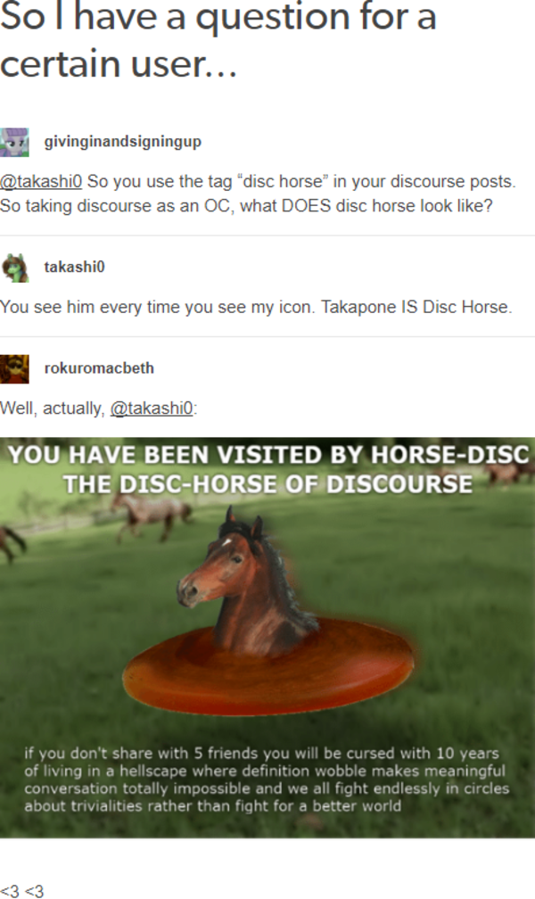 The Disc Horse Of Discourse Tumblr Know Your Meme 600x1008 The Disc Horse Of Discourse Tumblr Know Your Meme