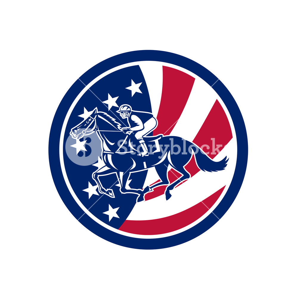 Icon Retro Style Illustration Of An American Jockey Or Equestrian 1000x1000 Icon Retro Style Illustration Of An American Jockey Or Equestrian