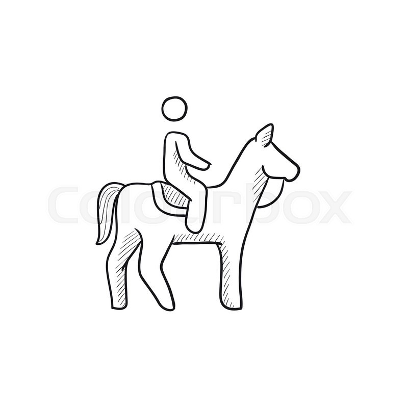 800x800 Horse Riding Vector Sketch Icon Stock Vector Colourbox