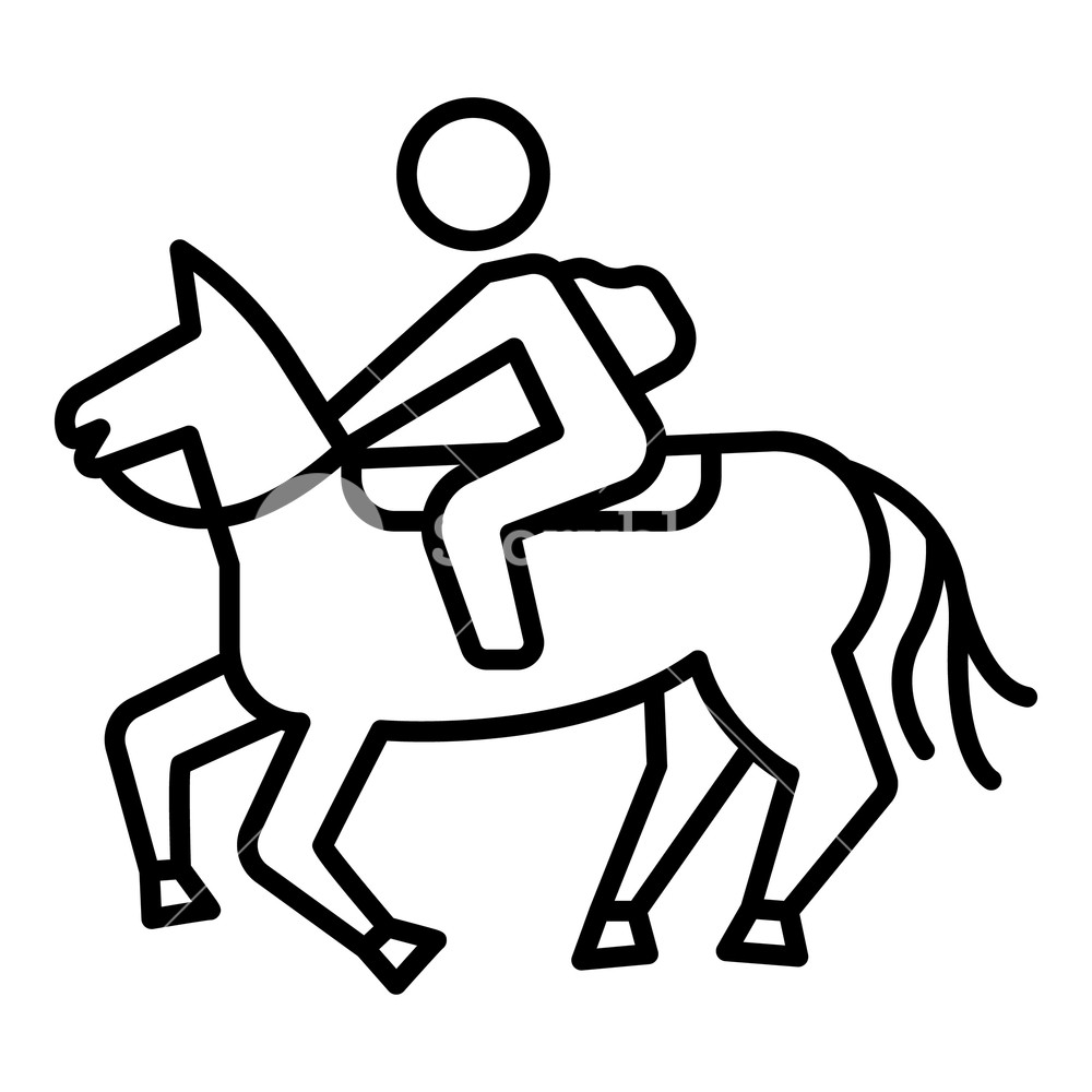 1000x1000 Horseback Riding Icon Outline Horseback Riding Vector Icon