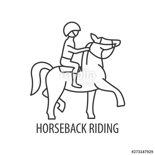 500x500 Horseback Riding Line Icon Stock Image And Royalty Free Vector