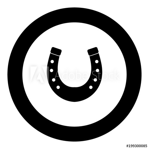 500x500 Horseshoe Icon Black Color In Circle