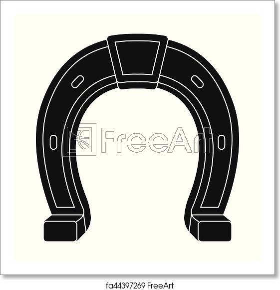 561x581 Free Art Print Of Horseshoe Icon In Monochrome Style Isolated