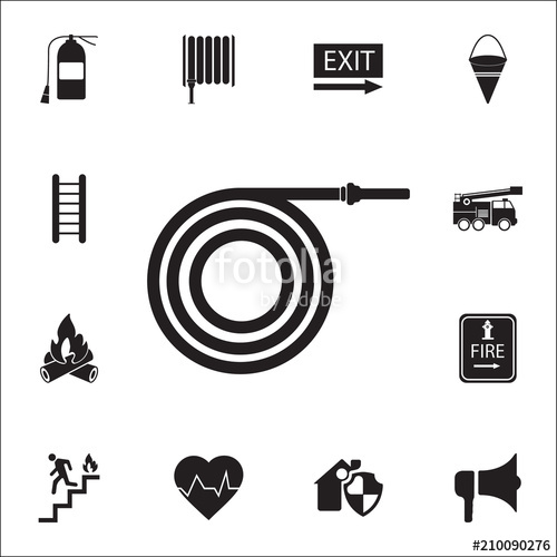 500x500 Fire Hose Icon Detailed Set Of Fire Guard Icons Premium Quality