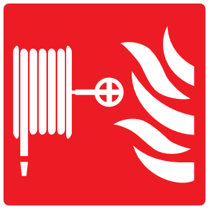 300x300 Fire Hose Icon Sign Sticker