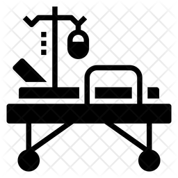 256x256 Hospital Bed Icon Of Glyph Style