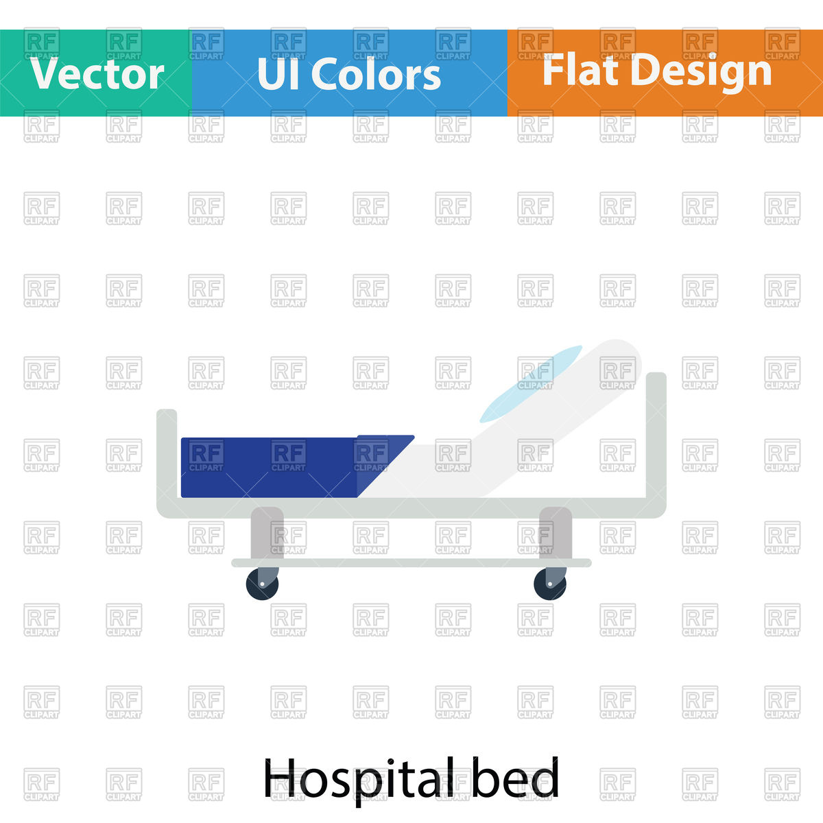 1200x1200 Hospital Bed Icon In Ui Colors Vector Image Of Icons And Emblems