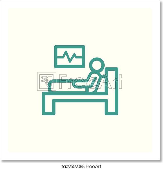 561x581 Free Art Print Of Hospital Bed Icon Hospital Bed Thin Line Icon