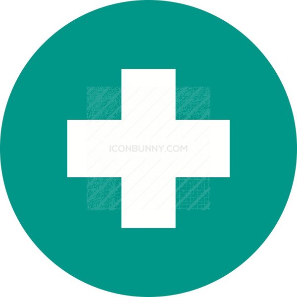 600x600 Hospital Sign Flat Round Icon