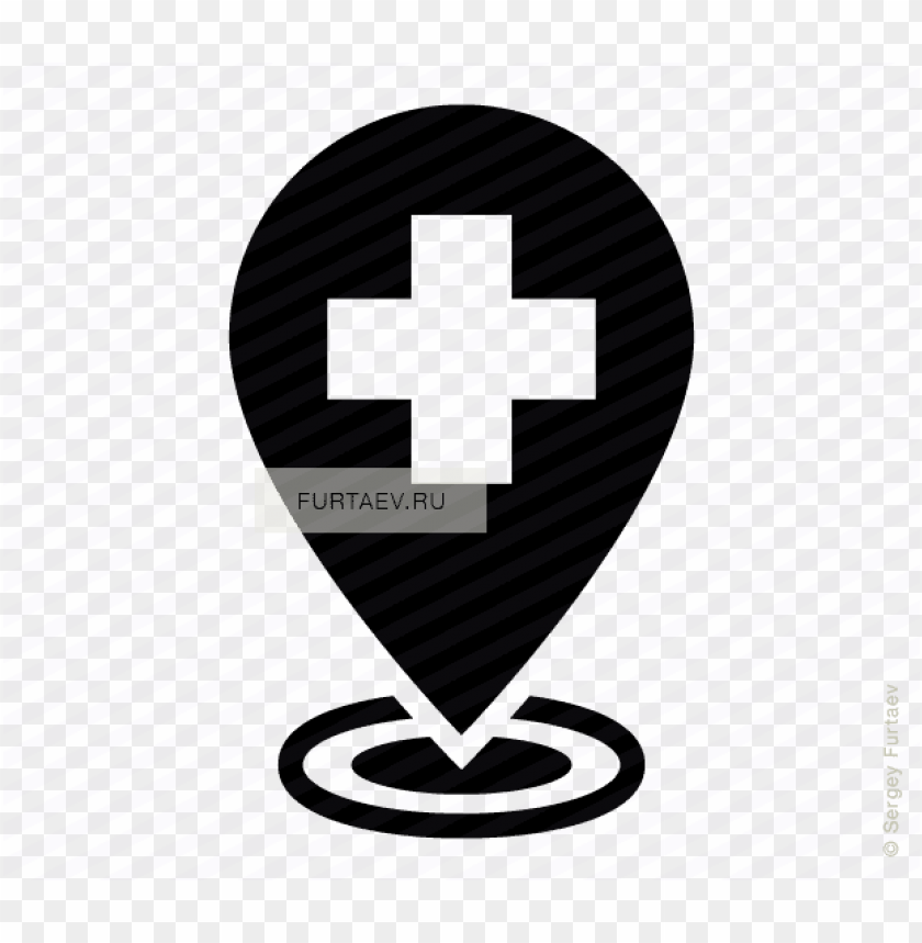 840x859 Hospital Map Pointer Vector Icon Royalty Free