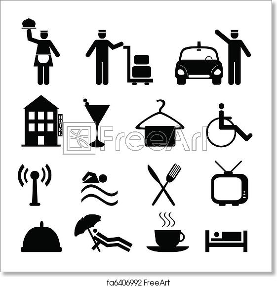 561x581 Free Art Print Of Hotel And Hospitality Icon Set Hotel