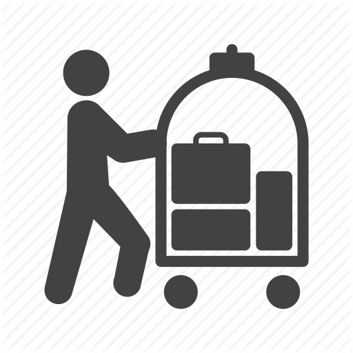 512x512 Bellhop, Cart, Doorman, Hospitality, Hotel, Luggage, Service Icon