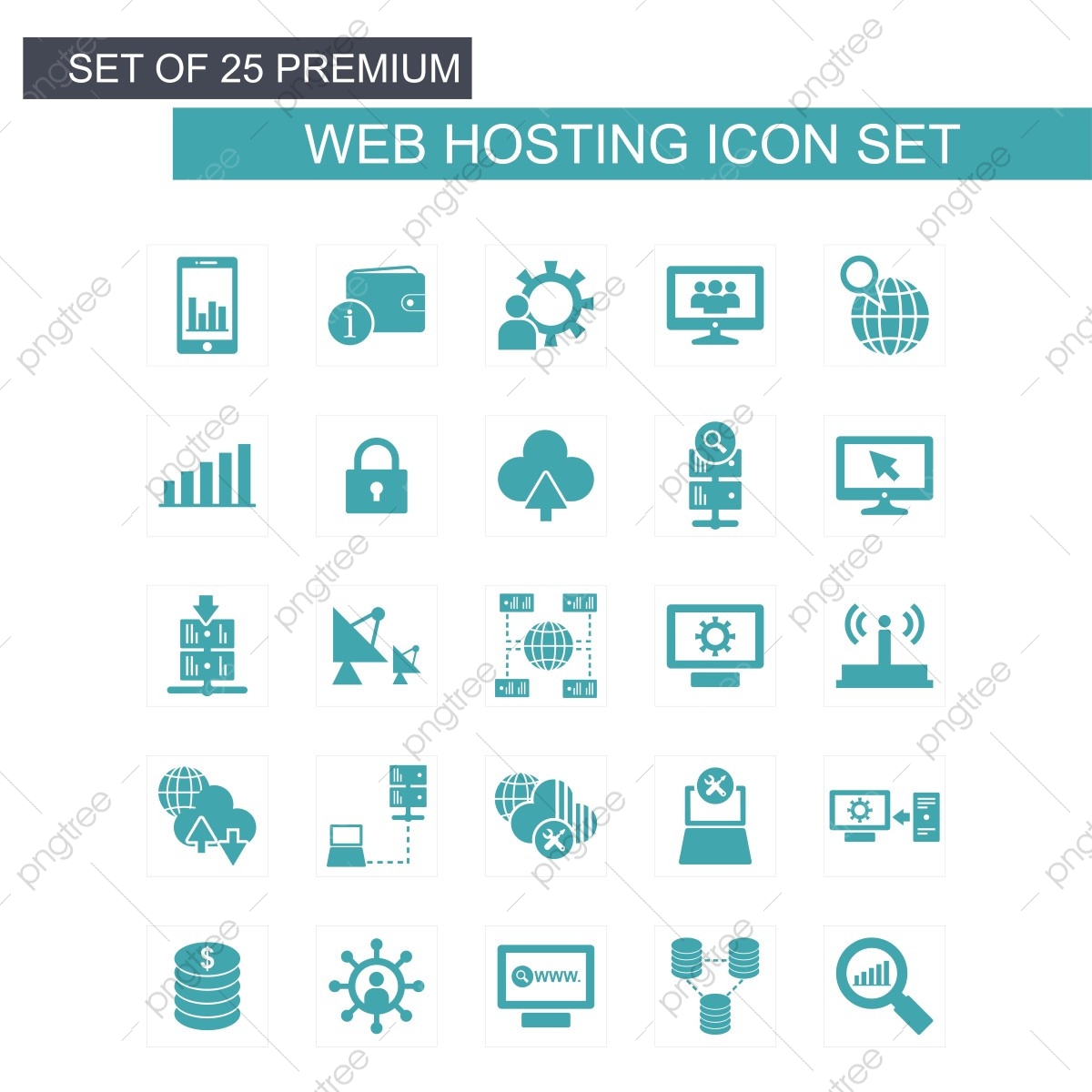 1200x1200 Web Hosting Icons Set, Icon, Hosting, Server Png And Vector