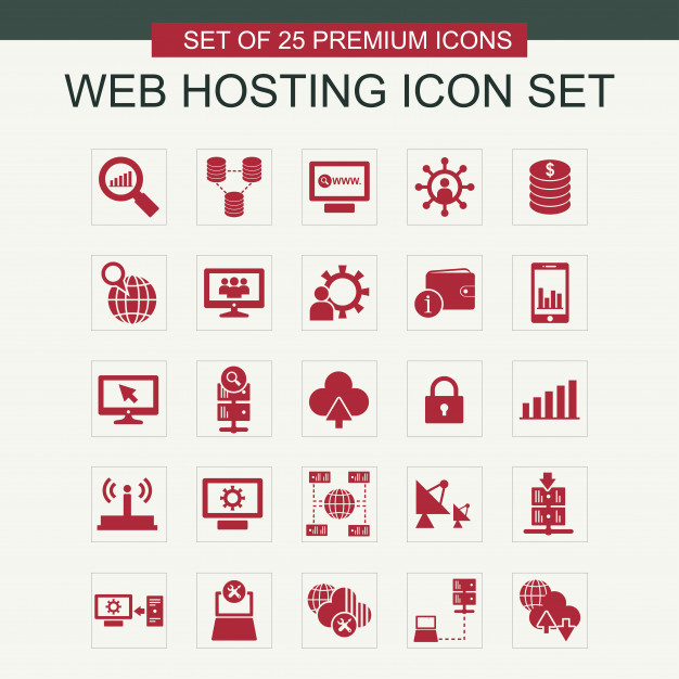 626x626 Web Hosting Icons Set Vector Vector Free Download