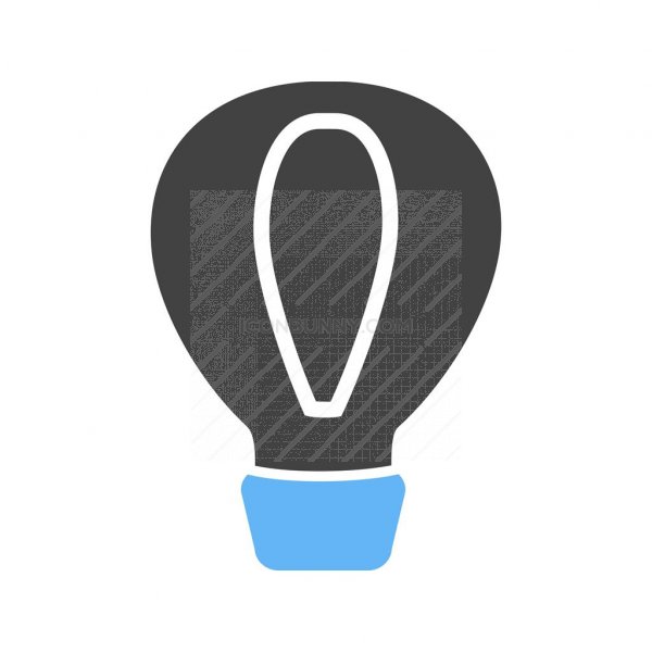 600x600 Hot Air Balloon Blue Black Icon