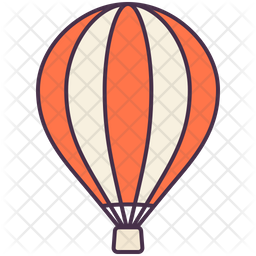 256x256 Hot Air Balloon Icon Of Colored Outline Style