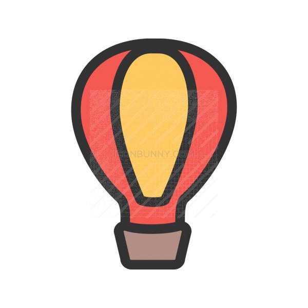 600x600 Hot Air Balloon Line Filled Icon