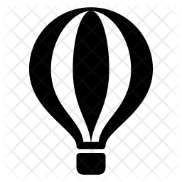 256x256 Hot Air Balloon Icon Of Glyph Style