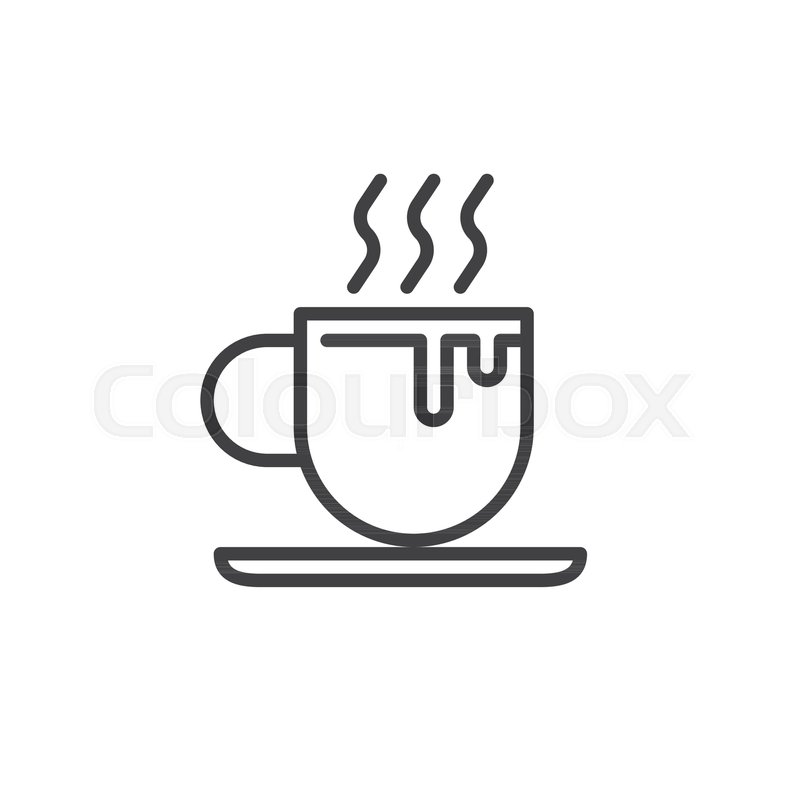 800x800 Hot Chocolate Cup Line Icon, Outline Stock Vector Colourbox