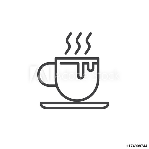 500x500 Hot Chocolate Cup Line Icon, Outline Vector Sign, Linear Style