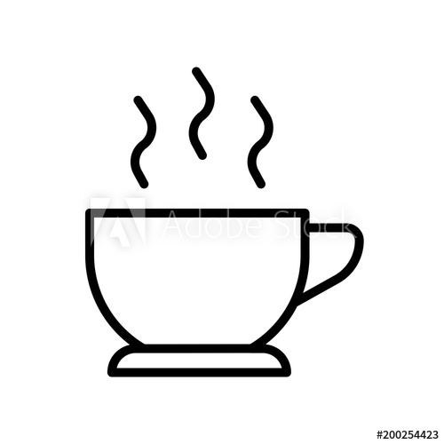 500x500 Cup Of Hot Coffee Icon Isolated On White Background