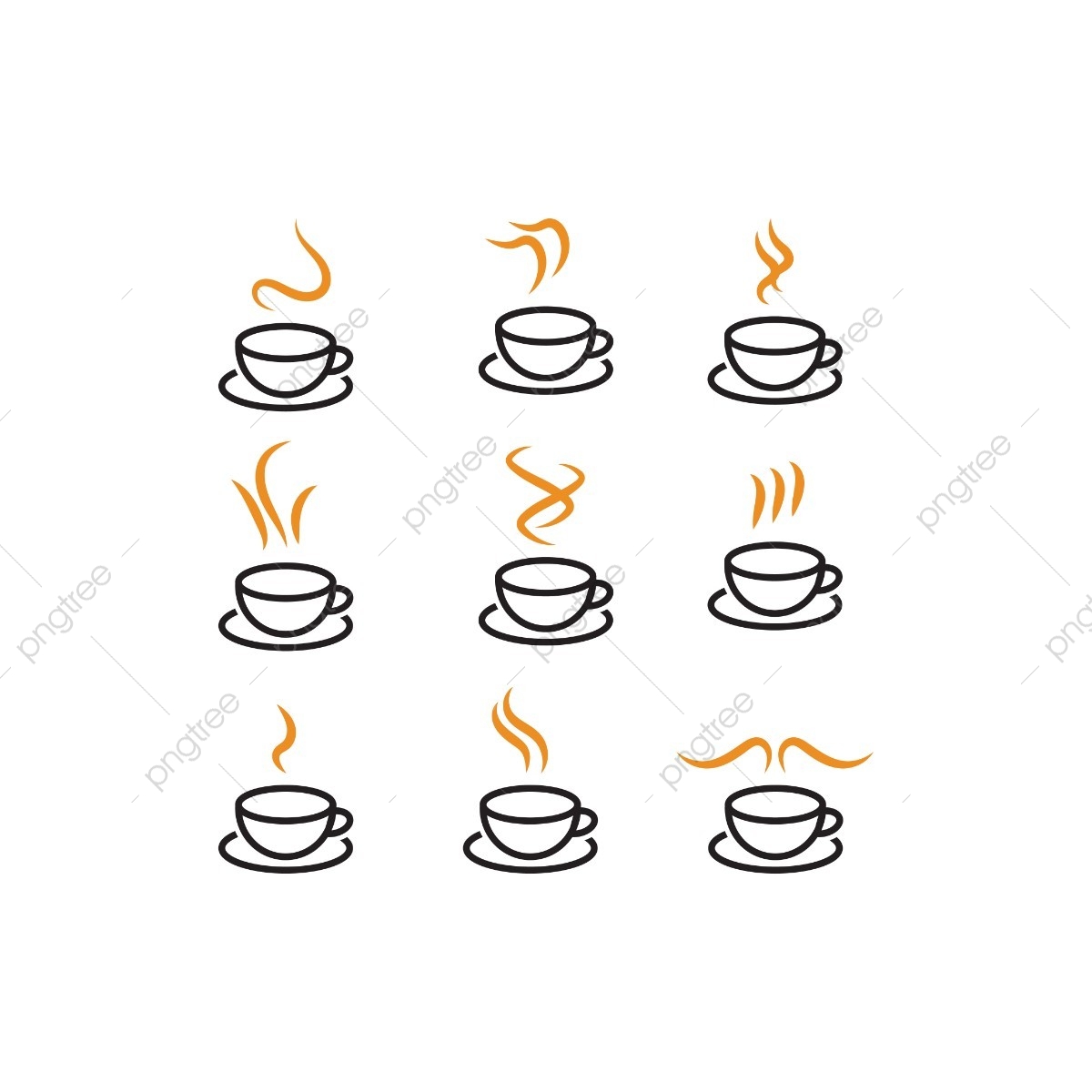 1200x1200 Hot Coffee Icon Template Collection, Collection, Coffee Smoke