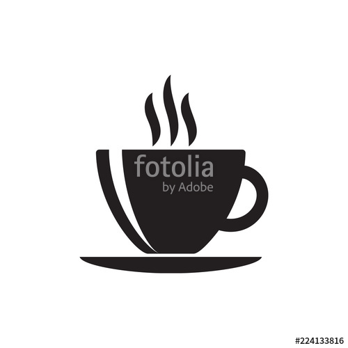 500x500 Hot Coffee Icon Vector Illustration Isolate On White Background