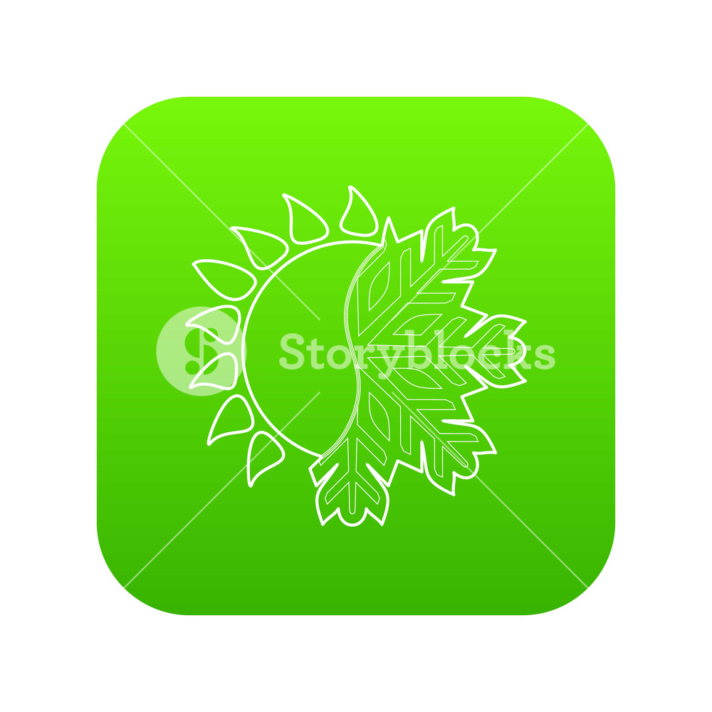 1000x1000 Hot Cold Icon Green Vector Isolated On White Background Royalty